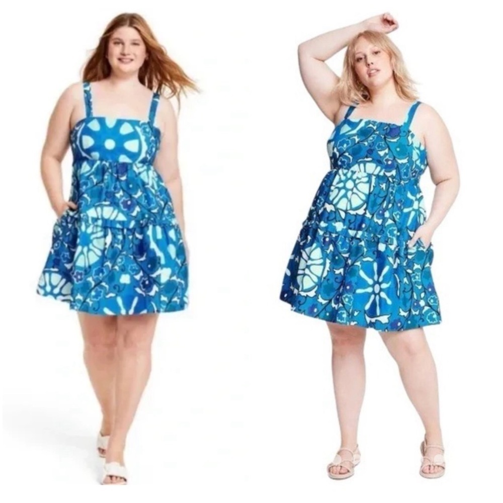 NWT Women Rhode x Target Limited Edition Zinnia Floral Tiered Mini Dress Size 4X